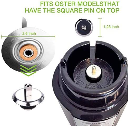 Ronnel Collection 6 Piece Round Blender Glass Jar Replacement Kit for Oster Blender, 1.3 Liter - 5.6 Cup Will Fit Oster Blender with Pin as pictured