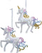 Kurt Adler Set of 2 4" Iridescent Pastel Rainbow Unicorn Christmas Ornament T2502