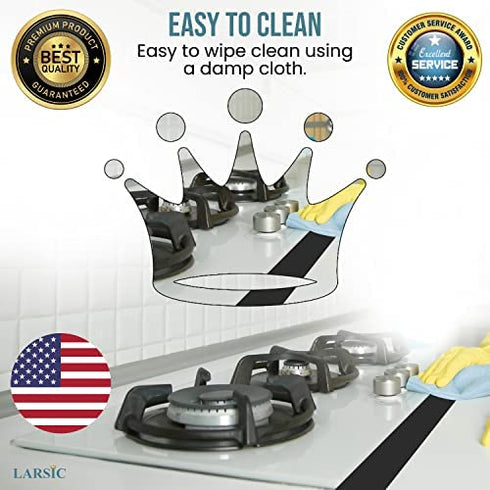 Kitchen Stove Counter Gap Cover,Seals Between Counter Range,Burner,Washer,Dryer,Extra Wide & Long,Heat Resistant,Waterproof Tape Set of 2 (1.5"X78", Black)