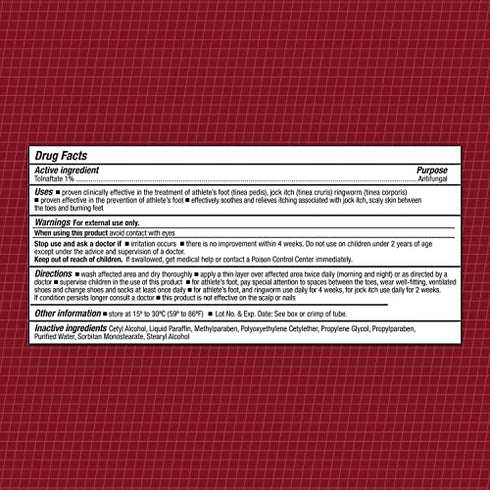CareAll (4 Pack) 1.0 oz. Antifungal Tolnaftate Cream USP 1%, Compare to Tinactin, Athlete’s Foot Cream