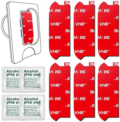 Sticky Adhesive Replacement for Socket Wallet+ Base, pop-tech 6pcs 3M VHB Strong Sticker Pads for Cell Phone Wallet Plus Case Back Stand, Double Sided Tape for iPhone 13 14, Samsung & All Smartphone