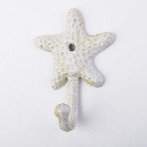 TOPBATHY 3pcs Wall Hooks Sea Star Shape Wall Mounted Decorative Hooks Coat Clothes Hooks Key Hat Hooks Towel Robe Hooks Wall Hangers Nautical Beach Coastal Wall Decorations Ornaments