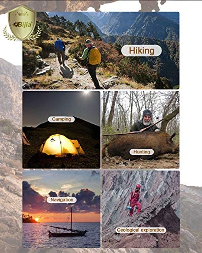 BIJIA Orienteering Map Compass -Sighting Mirror Compass with Adjustable Declination,Clinometer and LED light for Hiking, Camping,Orienteering,Hunting,Global Mountaineering,Navigating and SAR training.