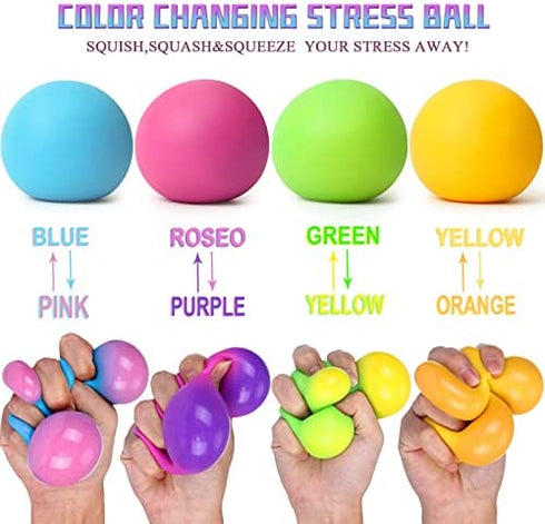 Stress Balls for Kids - Squishy Stress Ball Fidget Toys Small Stress Balls Nedoh Stress Balls Color Changing Sensory Stress Balls Anxiety Relief Squeeze Toys