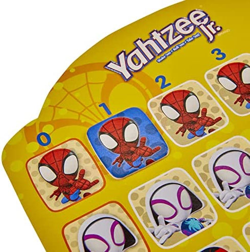 Spidey and His Amazing Friends Yahtzee Jr. Marvel Edition Board Game for Kids Ages 4 and Up, Counting and Matching Game for Preschoolers (Amazon Exclusive)