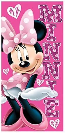 Disney Sassy Hearts Minnie Mouse Beach Towel - Pink 28"Wx58"L