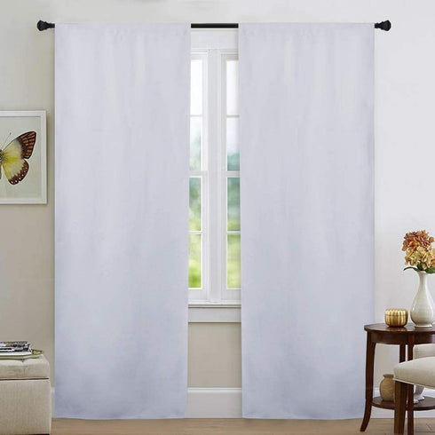 NICETOWN White Curtain Liner Panels - Black Out Drapes Liners for 63 inch Curtains, Thermal Insulated Curtains Liner for Windows (Set of 2 Panels, Each is 27" x 60", Greyish White)