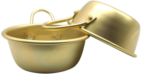 GARASANI Korean Traditional Wine Bowls, Korean Wine Bowl, Hiking Soup Dish, Aluminum, Yellow (4.7 inches)