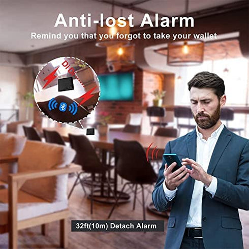 SMART CC Trackable Bluetooth Anti-Lost Wallet for Men, Minimalist Slim Leather Wallet with GPS Position Locator & Finder Tracker credit card Gift Box