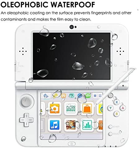 Screen Protector Compatible New 3DS XL, AFUNTA 4 Pcs Tempered Glass for Top Screen and HD Clear Crystal PET Film Compatible Bottom Screen, 3DSXL Film Accessory