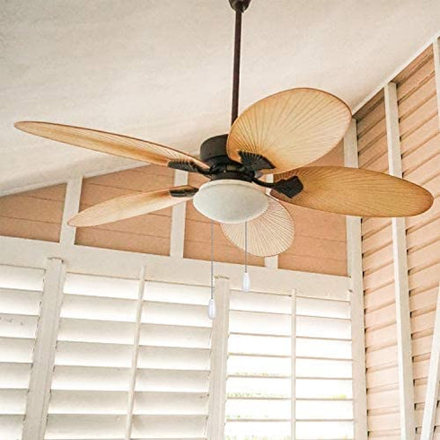Thyores 6 Pieces Wooden Ceiling Fan Pull Chain, Pull Chain Extension for Ceiling Light Fan Chain (Brown, White and Wood Color)