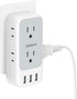 Multi Plug Outlet Extender with USB, TESSAN Electrical 7 Outlet Splitter with 3 USB Wall Charger, Multiple Power Expander for Cruise, Home, Office, Dorm Essentials