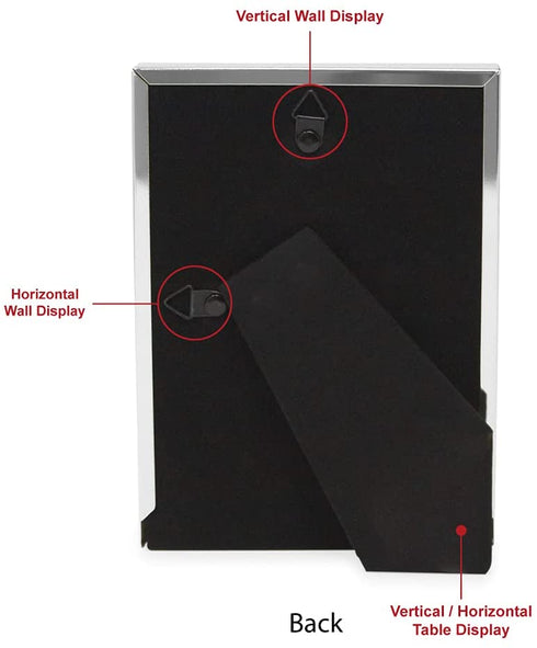 Isaac Jacobs 4x6 Silver Metal Glitter (Vertical & Horizontal) Picture Frame, with Black Fabric Easel, Wall-Mountable, Made for Tabletop, Counterspace, Shelf and Desk (4x6, Silver Glitter)