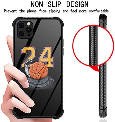 ZHEGAILIAN iPhone 12 Pro Max Case,Mamba Basketball 24 iPhone 12 Pro Max Cases for Men/Boys,UNBreak Reinforced Corners Back Cover Soft TPU Bumper Frame Full Body Case Designed for iPhone 12 Pro Max
