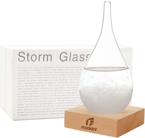 Valentines Day Gift Snow Globe Storm Glass Decorative Bottle Weather Station, with Water Globe Festival Gift For Xmas Valentines Day Anniversary Birthday Mothers Day, Office Home Tabletop Decor (S)