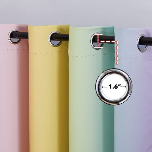 NICETOWN Rainbow Kitchen Valances for Girls Bedroom, Playrooms, Nurseries, Window Short Curtains for Kitchen Baby Living Room Bathroom Christmas Decorations (Light Rainbow, 52" x 36" Length, Set of 2)
