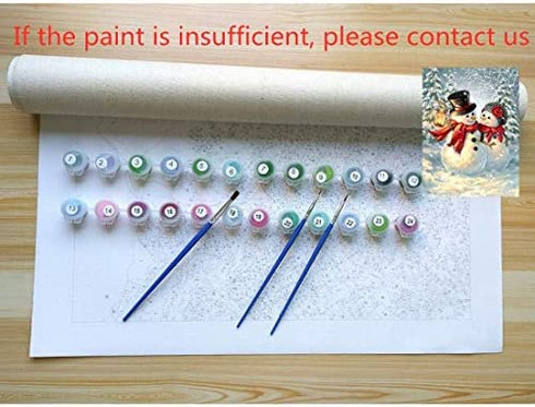 ACANDYL Paint by Number Snowman DIY Painting Paint by Number Kits for Adults Kids Christmas DIY Canvas Painting by Numbers Acrylic Painting Arts Craft Decoration for Home Christmas Snowman 16x20 in