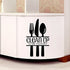 CUGBO Clean UP After Yourself Kitchen Wall Sticker, Fork Knife Spoon Wall Art Decor Mural for Kitchen Dining Room Restaurant Bar Decoration