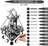 Guangna Black Micro-Pen Fineliner Ink Pens,Waterproof Archival Ink Fine Point Micro Drawing Pens for Art Watercolor, Sketching, Multiliner, Anime(Set of 12)