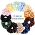 12 Pcs Hair Scrunchies Stain Hair Scrunchies Silk Scrunchies Elastic Hair Ties Ropes Scrunchie for Women or Girls Hair Accessories for Christmas New Year