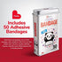 BioSwiss Kids Bandages | 50pcs Sterile Unique Shaped Bandages Colorful Funny Cute Toddler Girls & Boys, Adults First Aid, Protect Scrapes and Cuts | Wellness for Everyone | Reusable Tin (Panda)