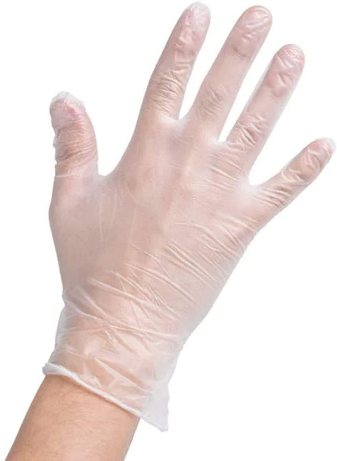 100 Pcs Noble Products Disposable Vinyl Gloves Latex Free Powder Free Clear Gloves for Cleaning Cooking Beauty Dishwashing Transparent (Medium)