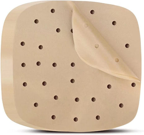 Air Fryer Parchment Paper Liners: 200PCS 8.5 inch Air Fryer disposable paper liner - Square Perforated parchment paper for Air Fryer, Premium Bamboo Steamer Liner for Air Fryers Baking Cooking Oven
