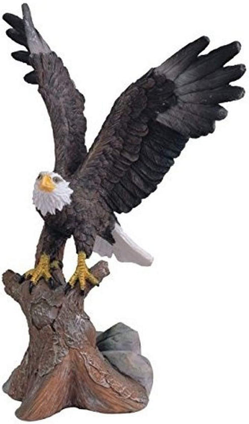 StealStreet SS-G-54164 Small Brown & White Bald Eagle Soaring from Tree Figurine, 6.75"