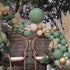 DIY Retro Olive Green Balloon Garland Arch Kit-Ivory White,Sage Green,Metallic Chrome Gold Balloons for Baby&Bridal Shower, Birthday Party, Wedding, Grad, Anniversary Party ¦