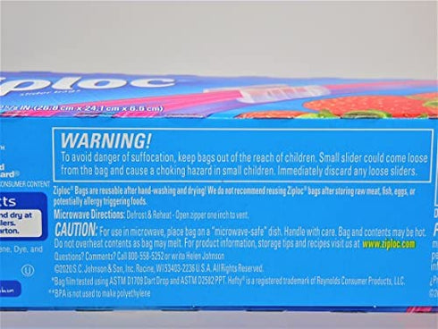 Ziploc Easy Zipper Storage Bags, Gallon Size