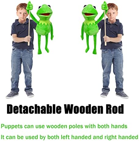 with Detachable Control Wooden Rod Kermit Frog Puppet, The Puppet Movie Show Soft Stuffed Plush Toy
