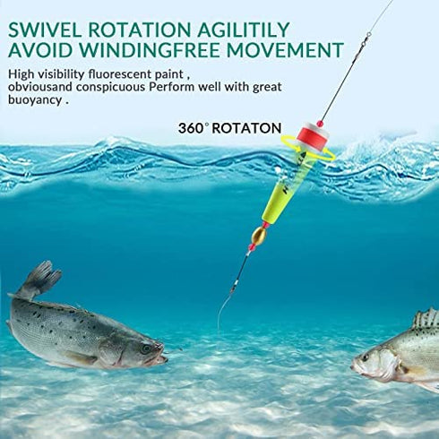 THKFISH Fishing Bobbers Fishing Floats Weighted Bobbers for Fishing Popping Cork Float Rig Rattle Popping Cork Weighted Popping Floats Saltwater Fishing Tackle 4PCS