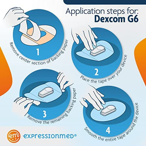ExpressionMed - Adhesive Patch for Dexcom G6 (5-Pack) - Made in The USA, Waterproof, Split Backing, CGM Tape (Warrior Variety Pack)