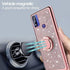 B-wishy for Motorola Moto G Pure Case.Moto G Power Case 2022 for Women, Glitter Crystal Butterfly Heart Floral Slim TPU Luxury Bling Cute Cover with Kickstand+Strap for Motorola Moto G Pure (Pink)