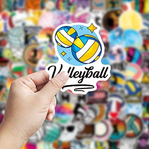 100 Pcs Volleyball Stickers,Volleyball Stickers Gifts,Volleyball Gifts for Teen Girls,Stickers for Water Bottles Rewards Decal Laptop Hydro Flask Water Bottle Car Computer Guitar Skateboard Luggage