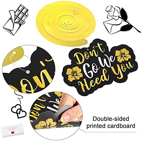 30 Pieces Farewell Party Decorations, Glitter We Will Miss You Sign Going Away Party Foil Ceiling Decor for Retirement Party Bye Office Work Party (Gold)