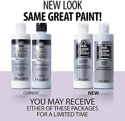 FolkArt glitter paint, 8 oz, Hologram 8 Fl Oz