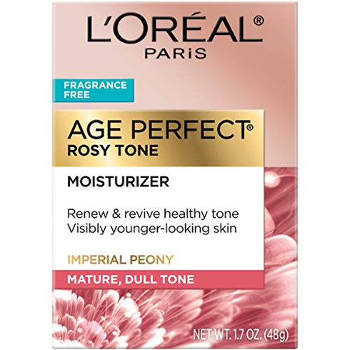 L’Oreal Paris Skincare Age Perfect Rosy Tone Fragrance-Free Face Moisturizer, 1.7 Ounce