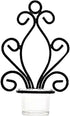 GEZICHTA Wall Candle Sconces, 2pcs 5.58.9inch Candle Sconces Holders with Glass, Tea Light Candle Sconces for Bedroom, Dining, Room, Weddings(Black) free size