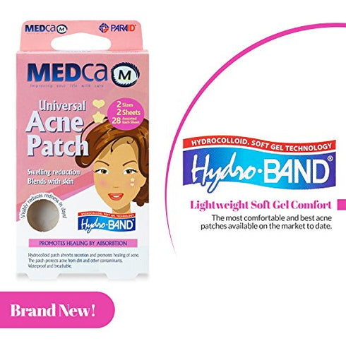 Acne Patch - (Pack of 56) Pimple Spot Treatment Hydrocolloid Bandages Absorbing Zit Cover Dots, Heart And Star Shapes by MEDca