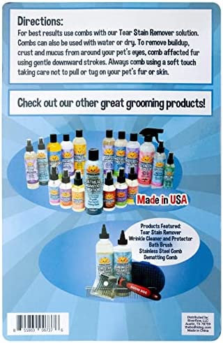 Bodhi Dog Tear Eye Stain Remover Combs | Set of 2 | Clean and Remove Crust, Dirt, Buildup around Pet Eyes | Best for Dogs & Cats Fur and Coats
