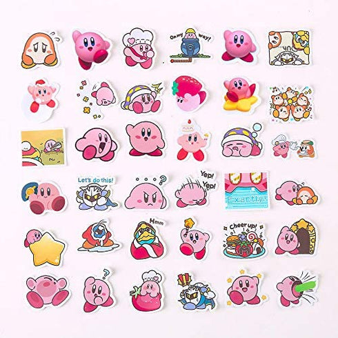 40Pcs/Pack Lovely Cartoon Kirby Star Stickers for Suitcase Skateboard Laptop Luggage Fridge Phone Car DIY Decal Sticker Toys