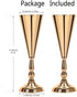 Set of 2 Tabletop Metal Wedding Flower Trumpet Vase Wedding Centerpiece Flower Vase for Wedding Event Decoration Living Decor Party Decor (Gold, 2—M)