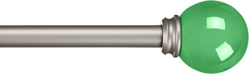 Amazon Basics Decorative 5/8" Curtain Rod with Round Finials, 48"-86", Kelly Green