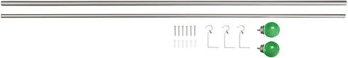 Amazon Basics Decorative 5/8" Curtain Rod with Round Finials, 48"-86", Kelly Green