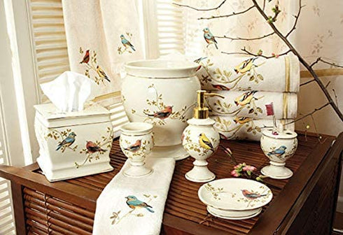 Avanti Linens Gilded Birds Collection, Tissue Cover, Ivory