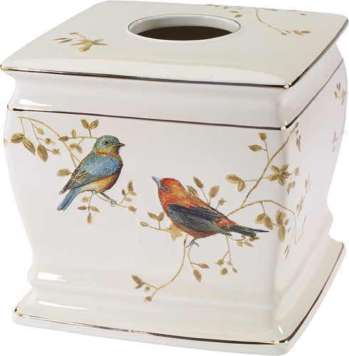 Avanti Linens Gilded Birds Collection, Tissue Cover, Ivory