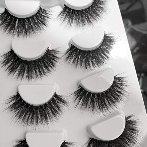 ALICROWN Faux Mink Lashes Pack 3D Volume Natural Fluffy Wispies Cross False Eyelashes