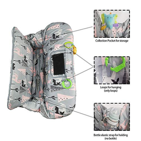ICOPUCA Shopping Cart Cover, 2-in-1 cart Cover for Babies N high Chair Cover, Padded Grocery cart Cover for Baby boy Girl,with Split/Padded/Reversible seat Cushion, Large, Deer;