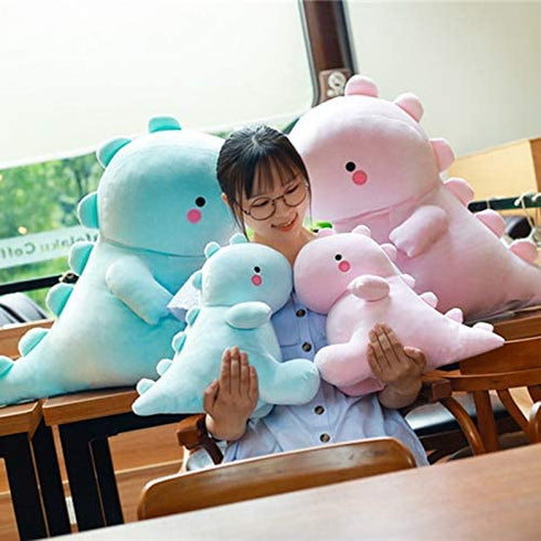 YUESUO Cute Stuffed Dinosaur Toy Plush Doll Soft Stuffed Animals Dino Plushie Soft Birthday Gifts for Kids Girls Boys Pink 11.8 inch